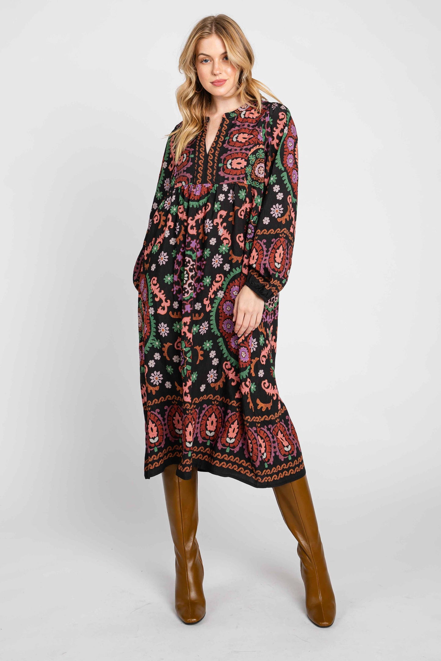 Ethnic Printed Shift Dress
