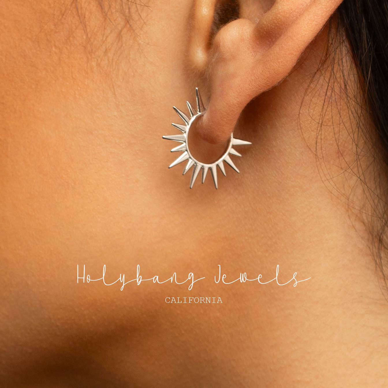 Spike Open Hoop Earrings