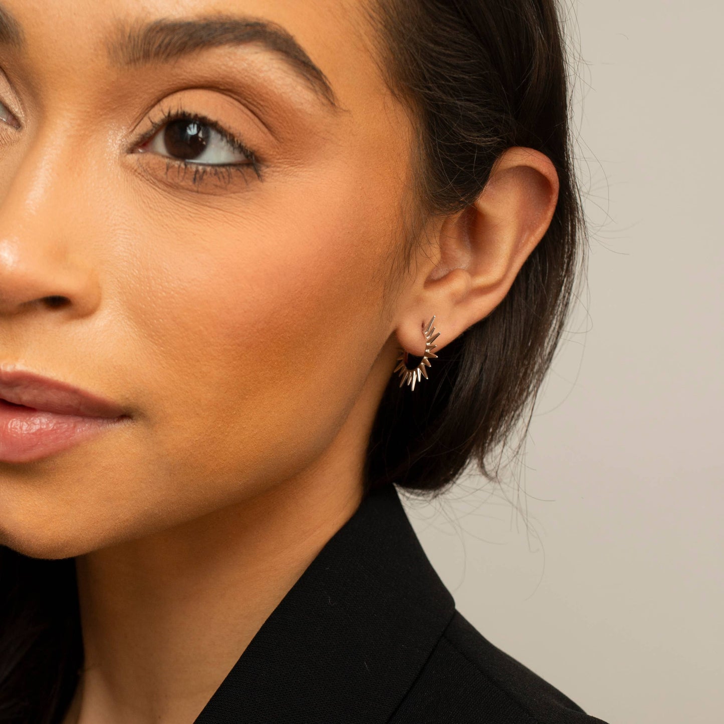 Spike Open Hoop Earrings