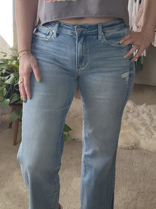 KANCAN Mid Rise Straight Leg Jeans