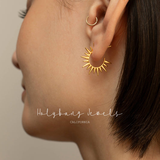 Spike Open Hoop Earrings