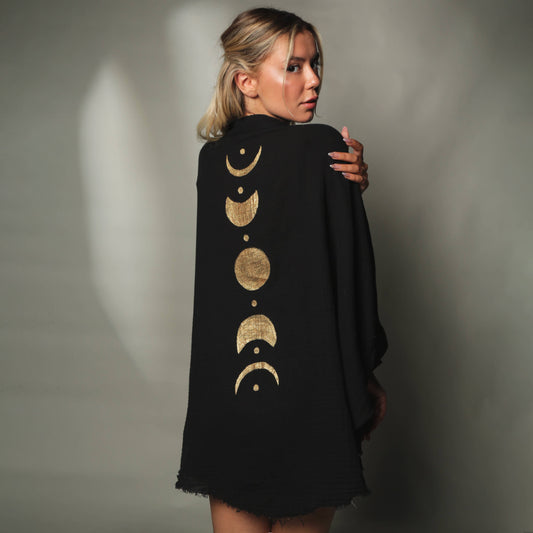 Golden Moon Phases Kimono