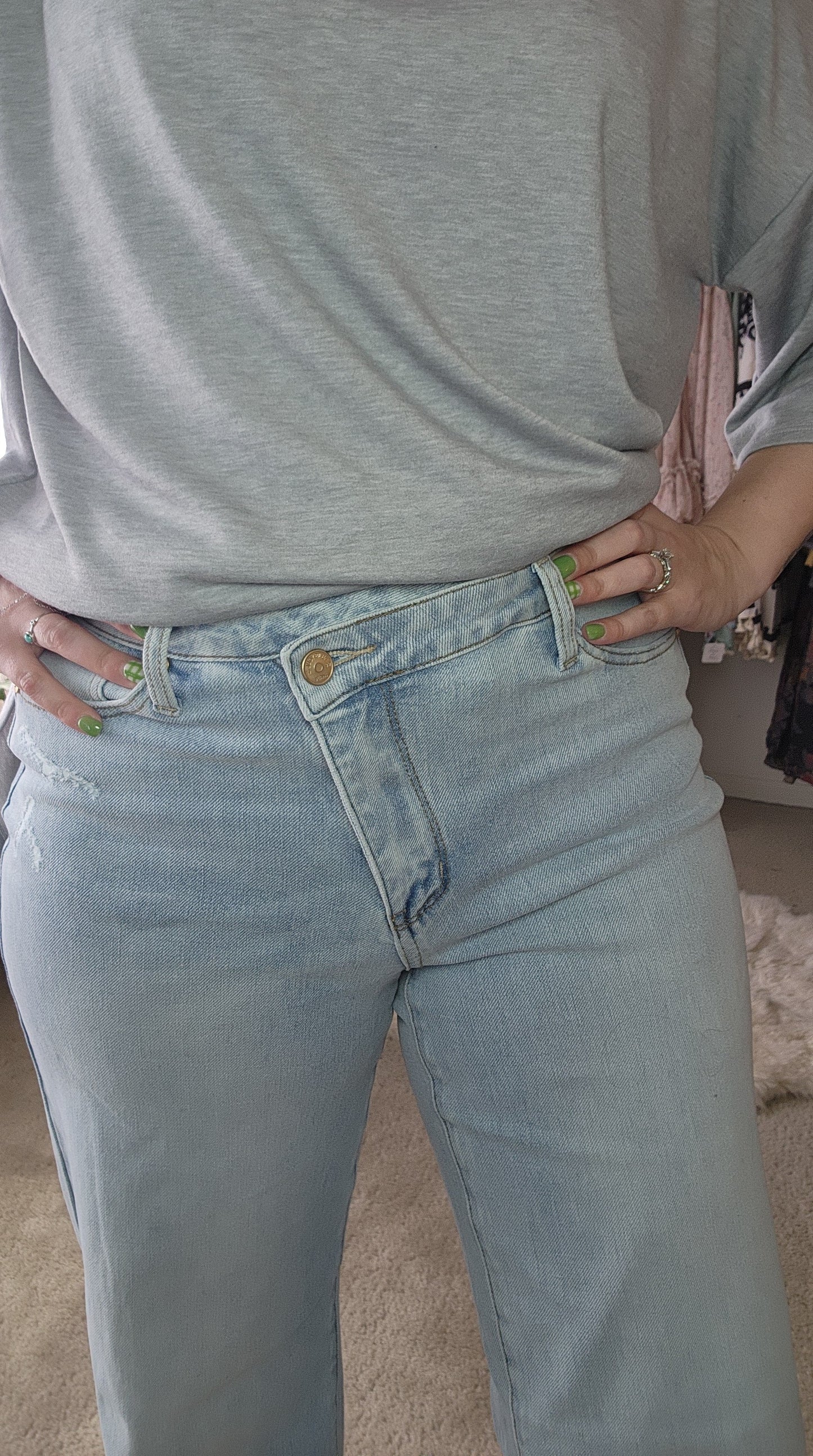 Judy Blue Jeans - Retro Wide Leg Criss-Cross