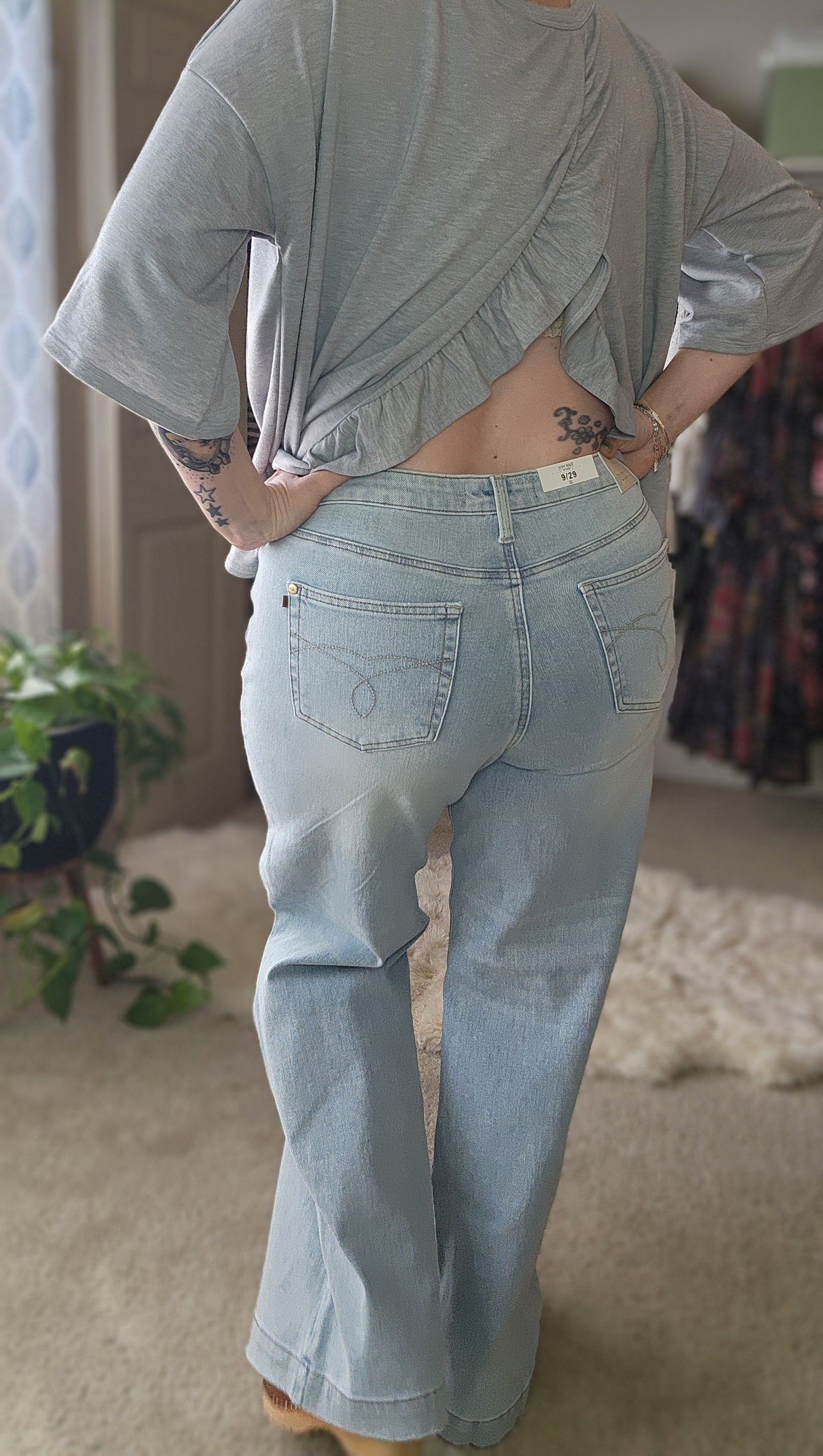 Judy Blue Jeans - Retro Wide Leg Criss-Cross