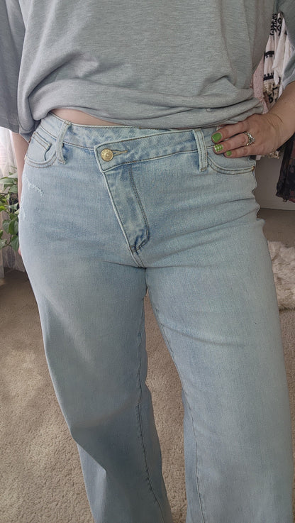 Judy Blue Jeans - Retro Wide Leg Criss-Cross