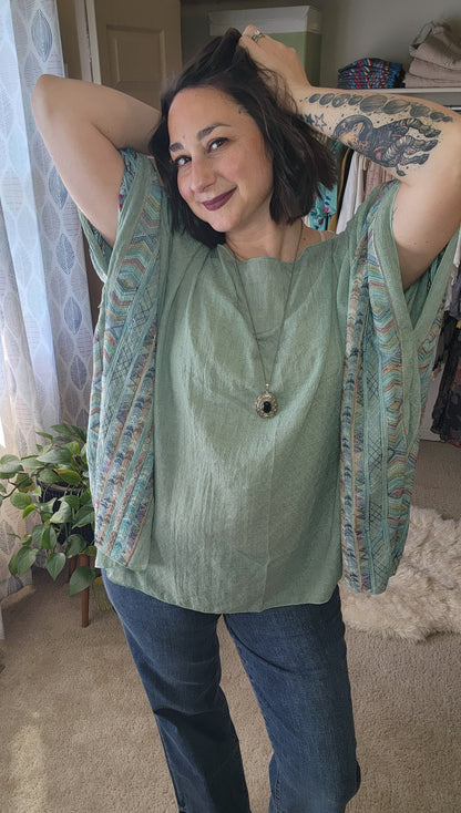 Fallon Embroidered Sleeve Poncho