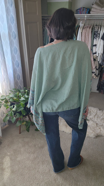 Fallon Embroidered Sleeve Poncho