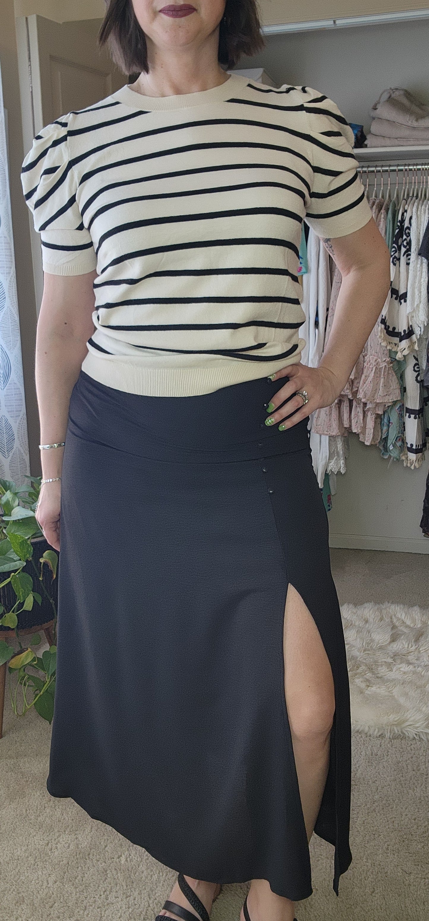 Flare Slit Skirt
