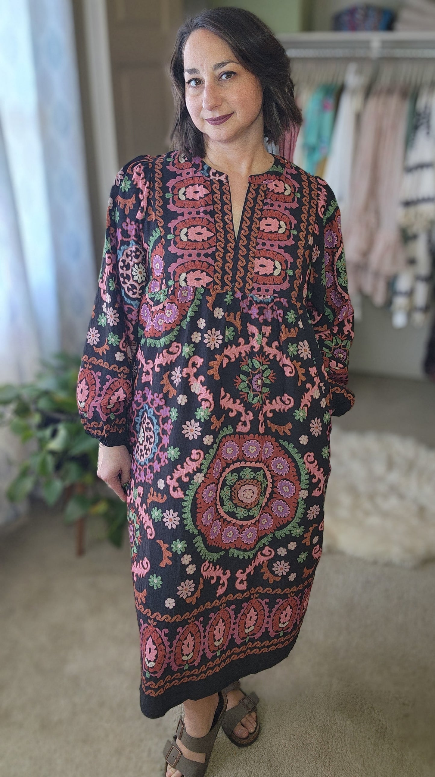 Ethnic Printed Shift Dress