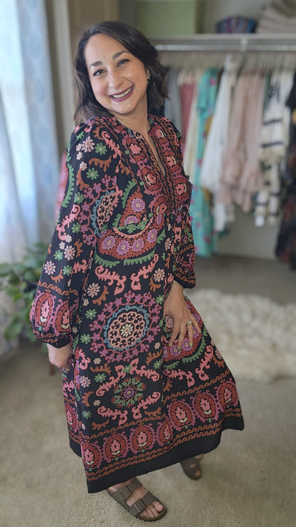Ethnic Printed Shift Dress
