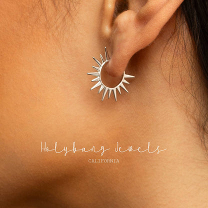 Spike Open Hoop Earrings