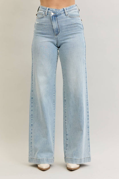 Judy Blue Jeans - Retro Wide Leg Criss-Cross