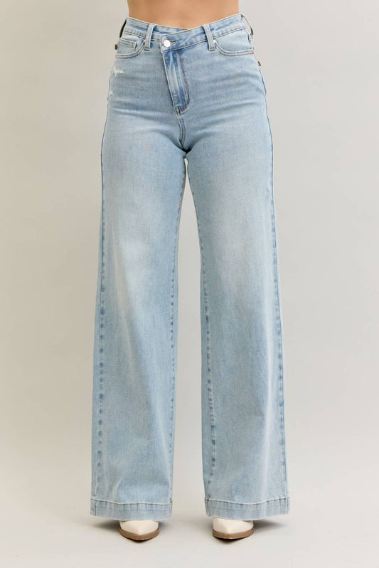 Judy Blue Jeans - Retro Wide Leg Criss-Cross