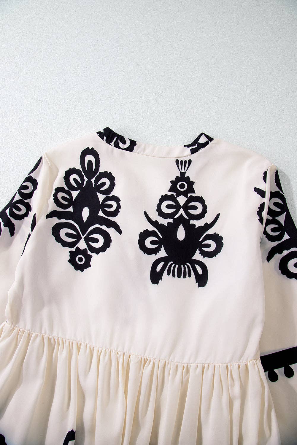 Western Pattern Tasseled Mini Dress