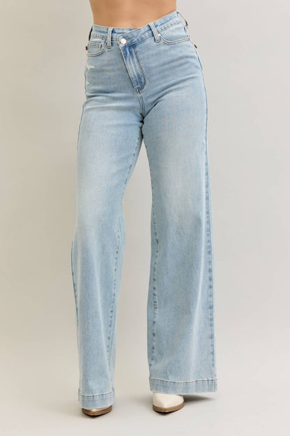Judy Blue Jeans - Retro Wide Leg Criss-Cross