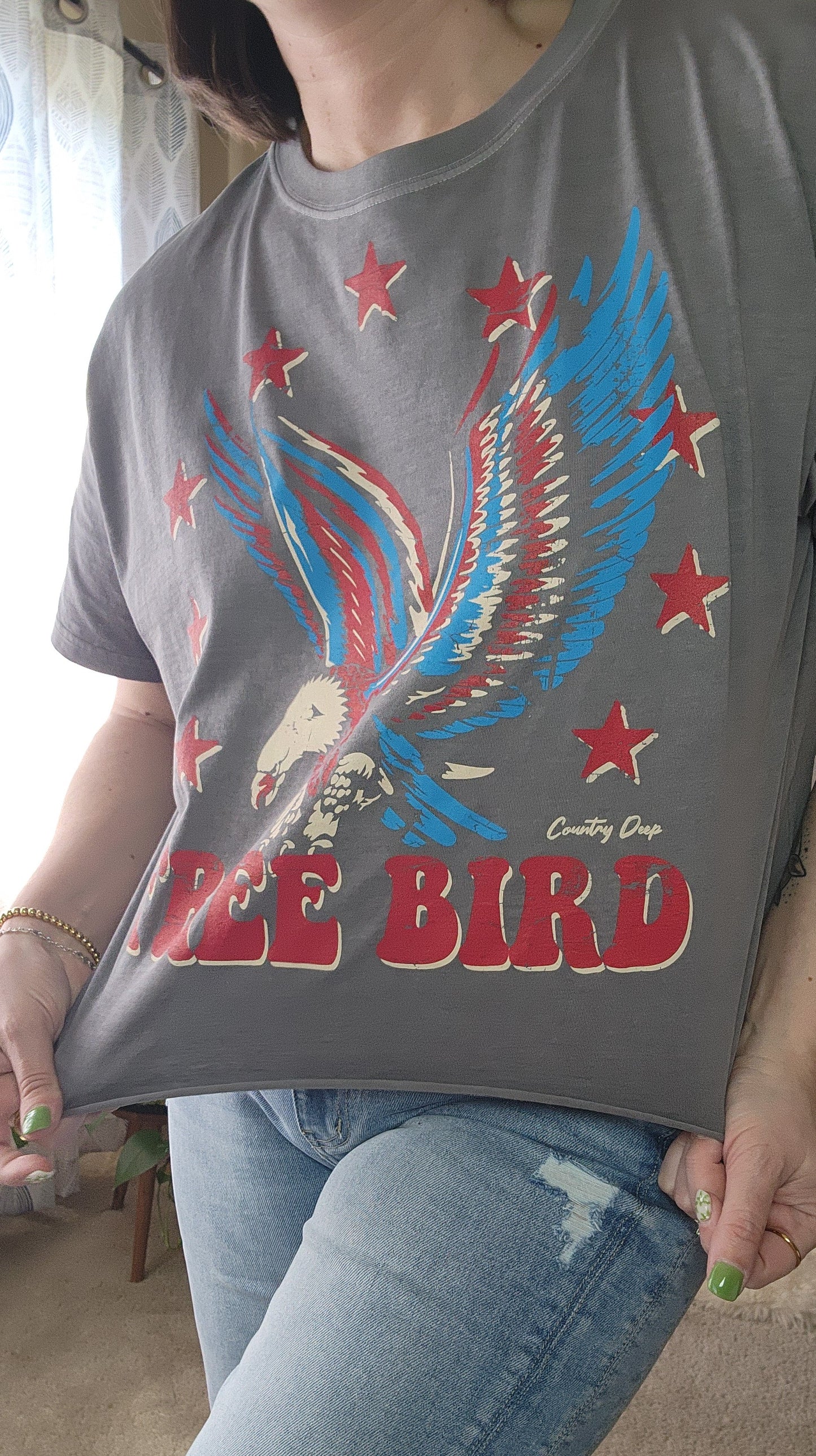 Free Bird Vintage Relaxed Crop T-shirt