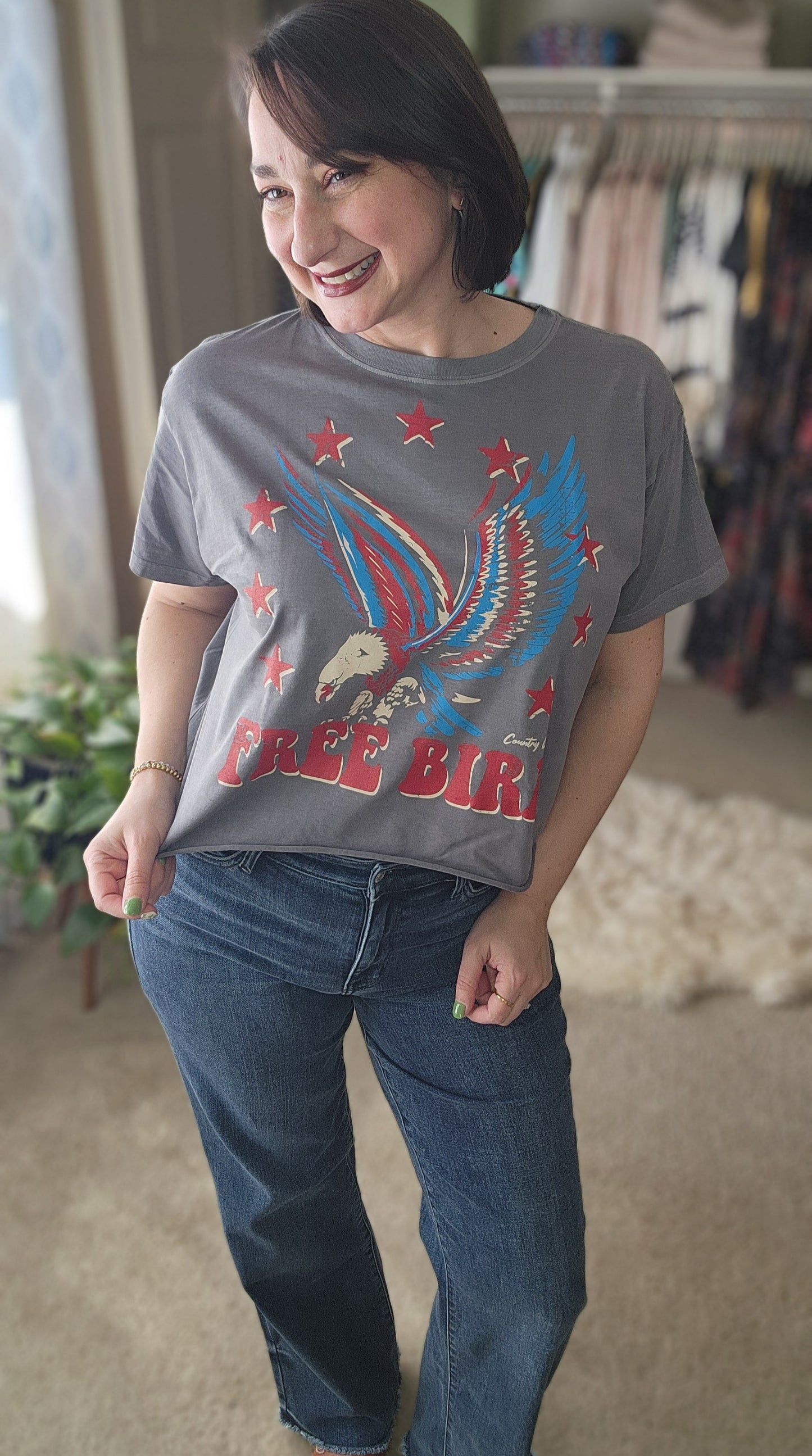 Free Bird Vintage Relaxed Crop T-shirt