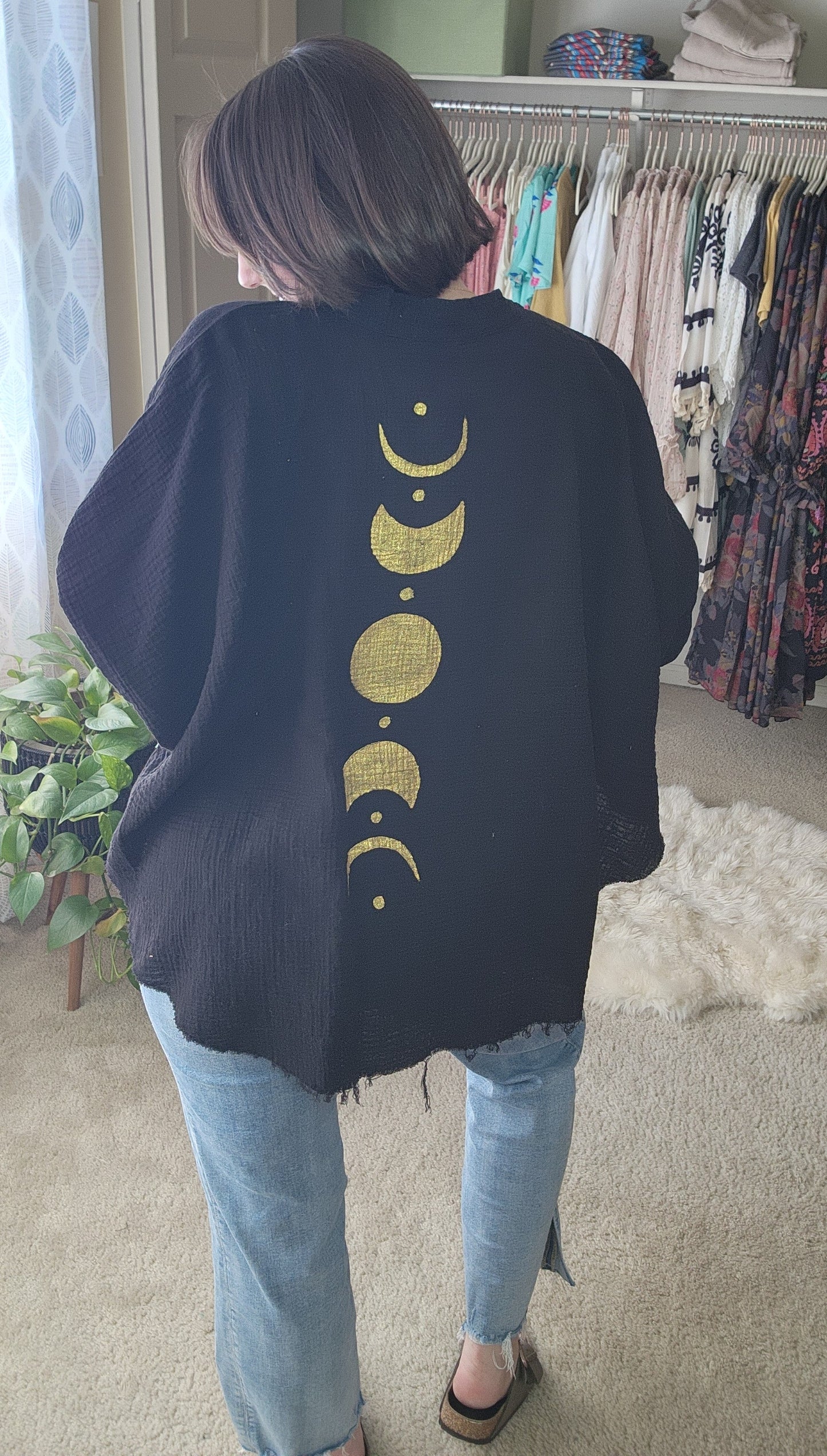 Golden Moon Phases Kimono