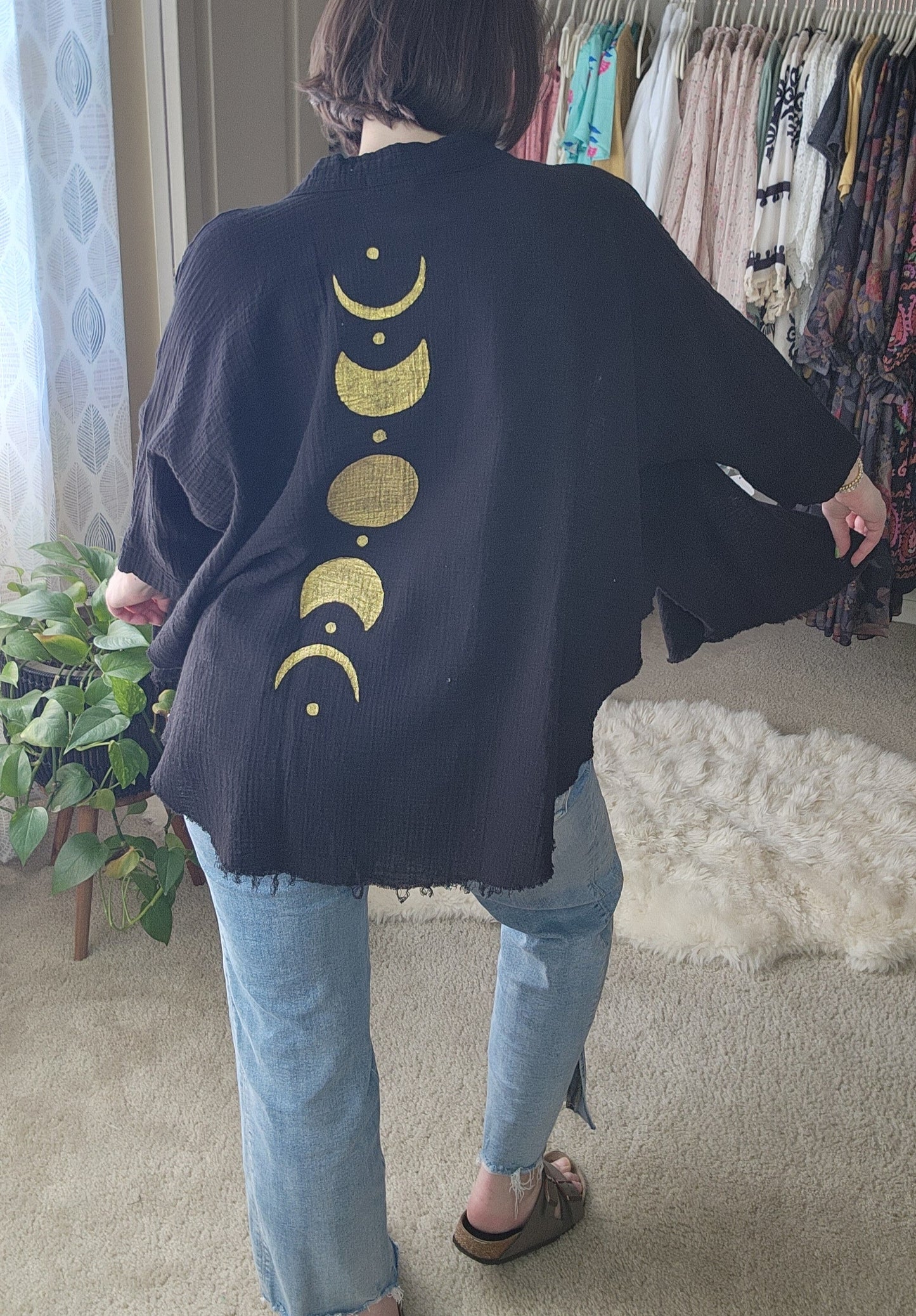 Golden Moon Phases Kimono