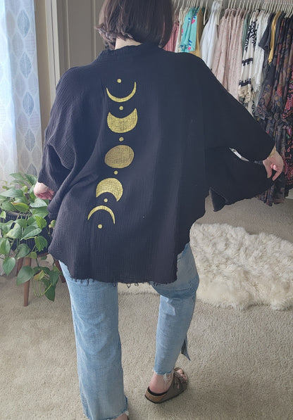 Golden Moon Phases Kimono