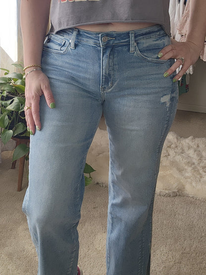 KANCAN Mid Rise Straight Leg Jeans