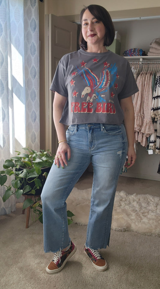 KANCAN Mid Rise Straight Leg Jeans