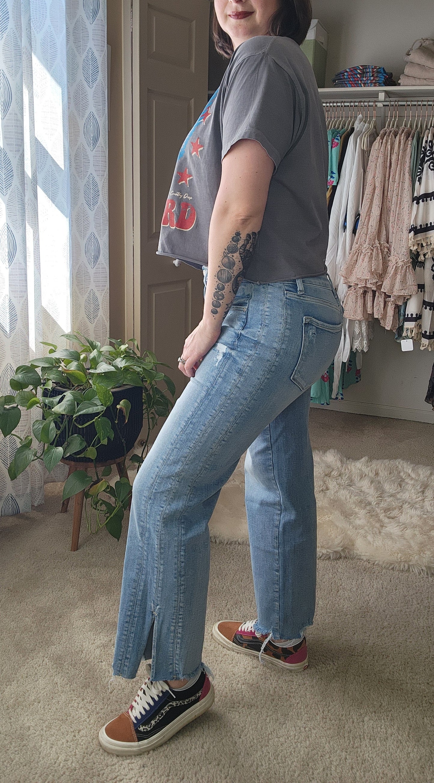 KANCAN Mid Rise Straight Leg Jeans