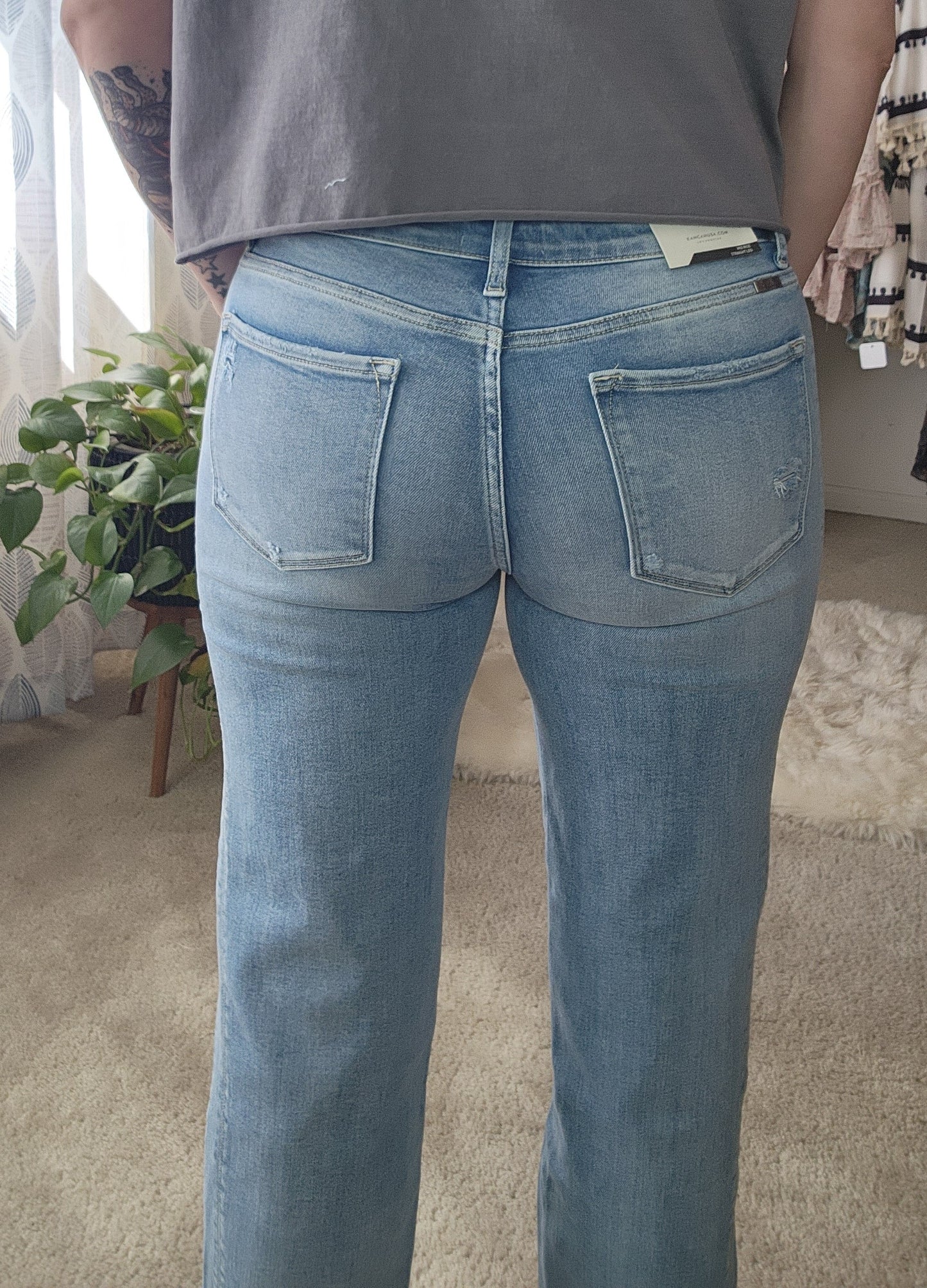 KANCAN Mid Rise Straight Leg Jeans