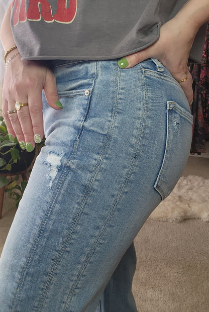 KANCAN Mid Rise Straight Leg Jeans