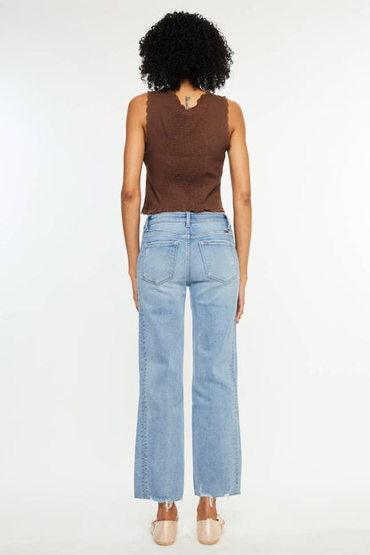 KANCAN Mid Rise Straight Leg Jeans