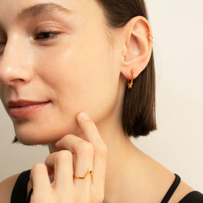 Spike Open Hoop Earrings