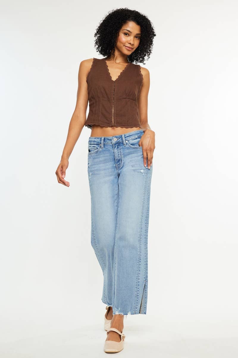 KANCAN Mid Rise Straight Leg Jeans