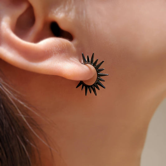 Spike Open Hoop Earrings