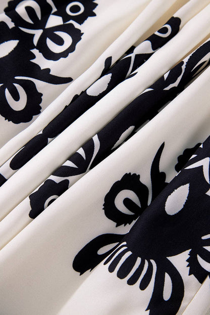 Western Pattern Tasseled Mini Dress