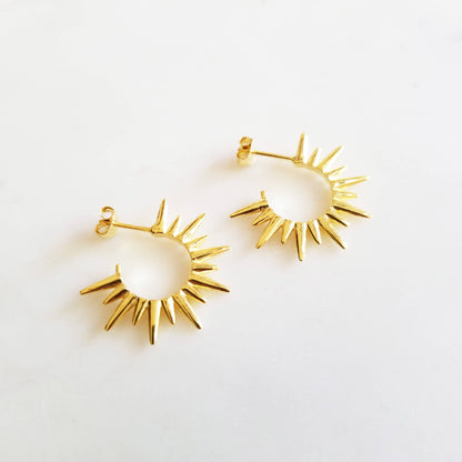 Spike Open Hoop Earrings