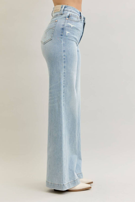 Judy Blue Jeans - Retro Wide Leg Criss-Cross