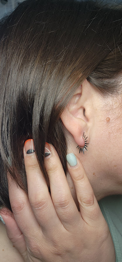 Spike Open Hoop Earrings