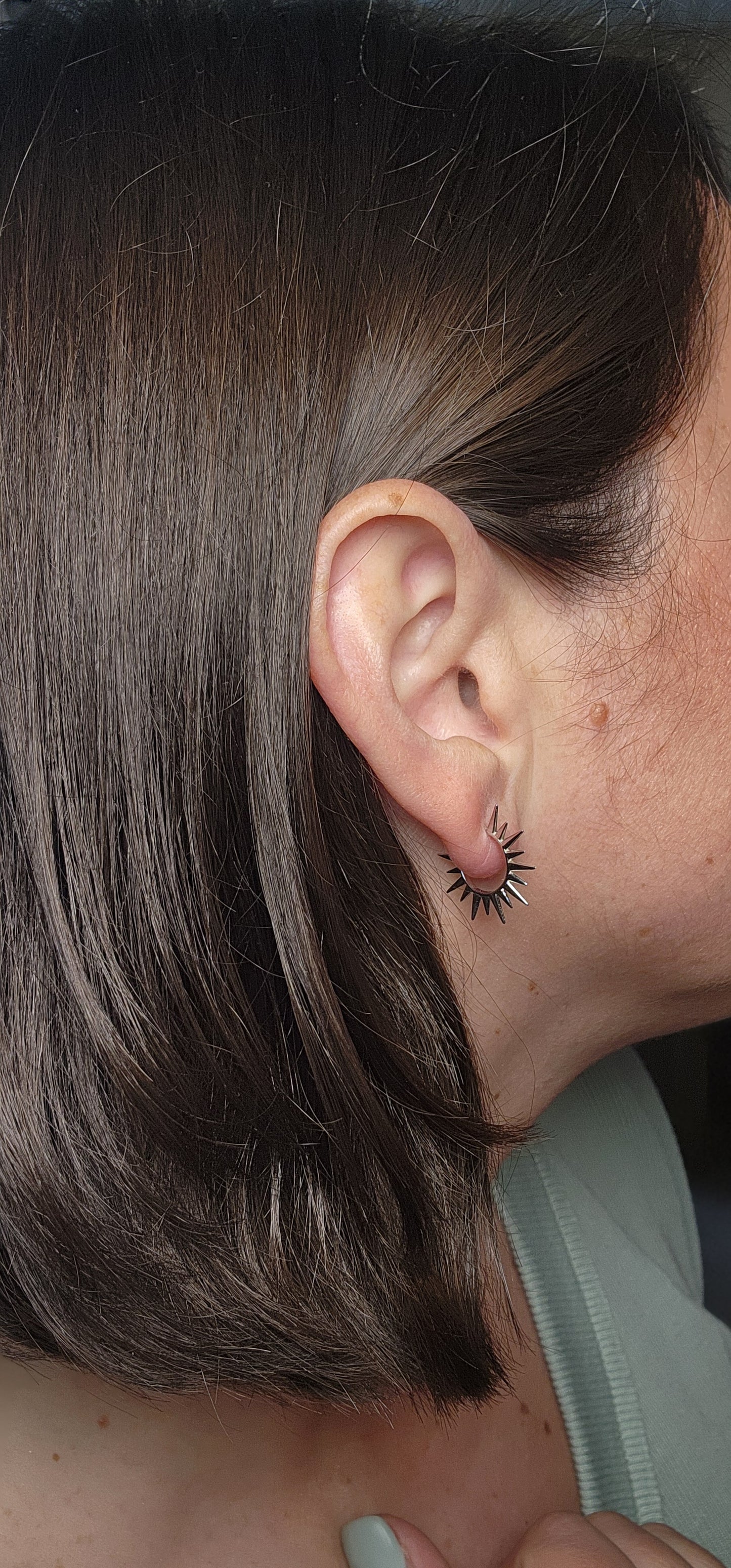 Spike Open Hoop Earrings