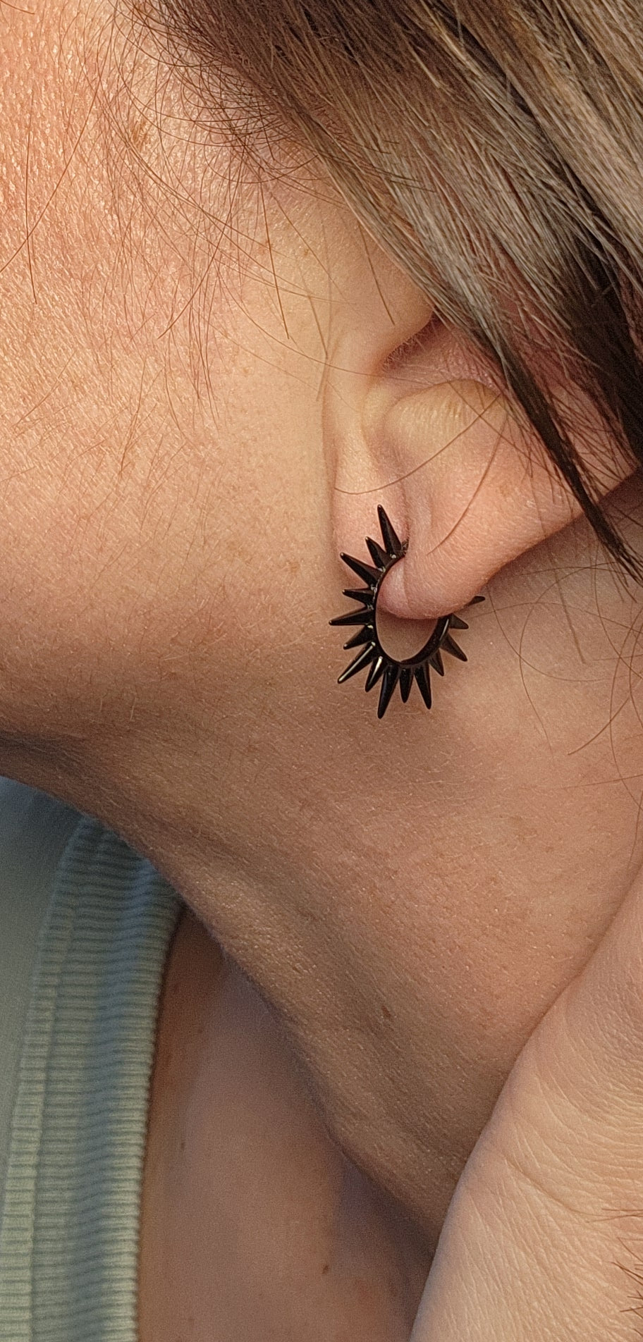 Spike Open Hoop Earrings