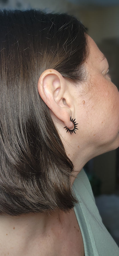 Spike Open Hoop Earrings